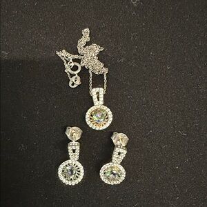 Elegant Silver 925 Jewelry Set with Crystals